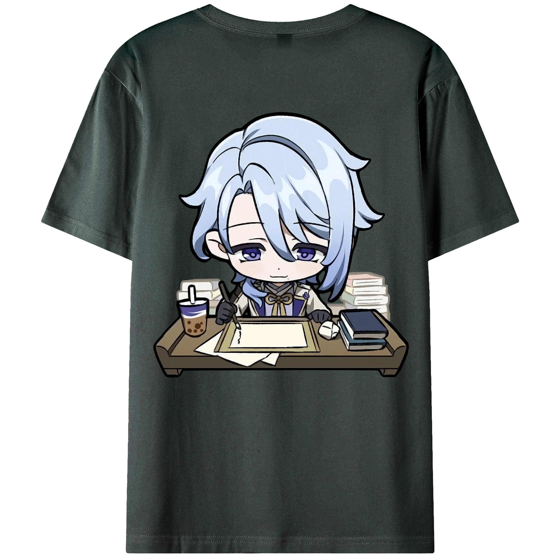 げんし神 神里綾人 かみさとあやと genshin Kamisato Ayato 綿100％ メンズ半袖Tシャツ（バックプリント） 通気性